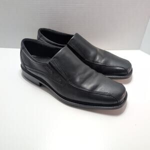 ECCO New Jersey Slip On Loafer Moc Toe Dress Shoes Men's 11 Black Leather